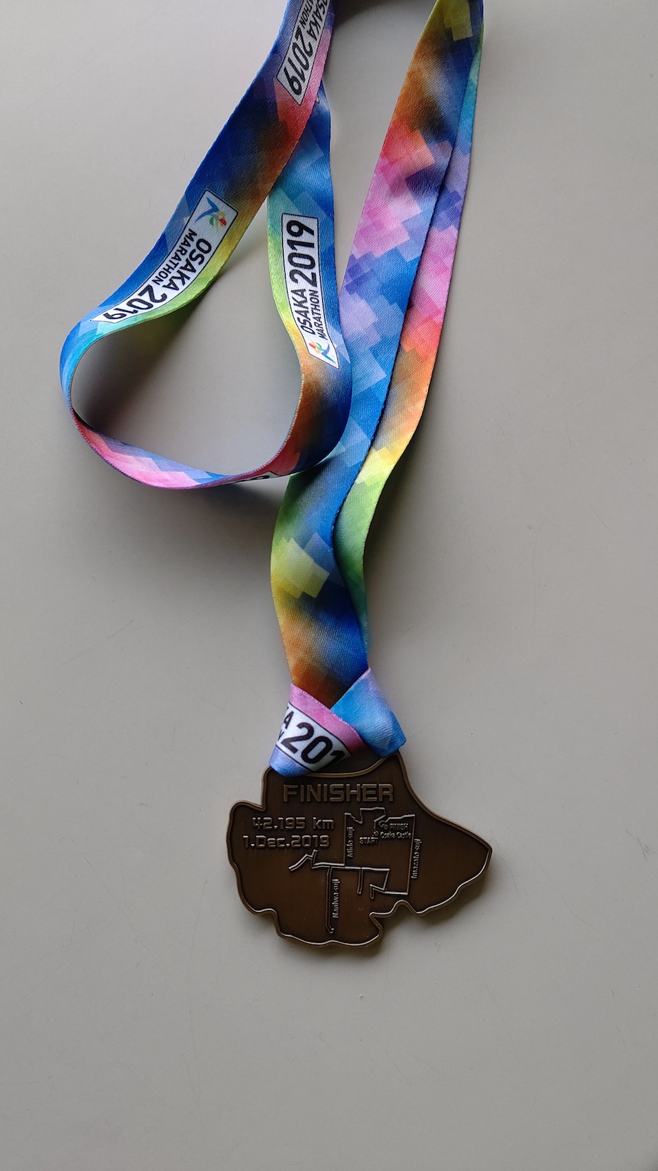 大阪マラソン2019の完走メダル